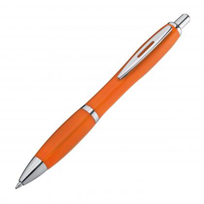 Plastic ball pen with metal clip