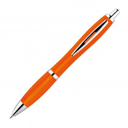 Plastic ball pen with metal clip