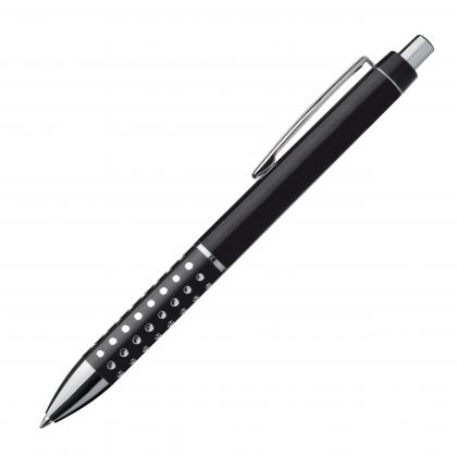 Plastic ball pen with sparkling dot grip zone