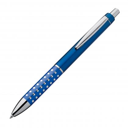 Plastic ball pen with sparkling dot grip zone