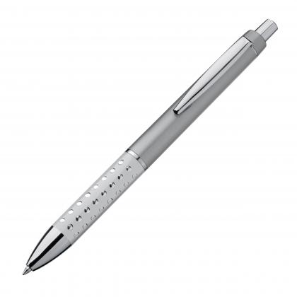 Plastic ball pen with sparkling dot grip zone