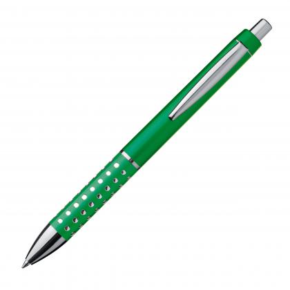 Plastic ball pen with sparkling dot grip zone