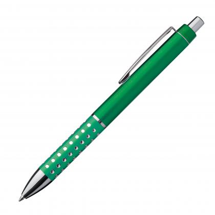 Plastic ball pen with sparkling dot grip zone