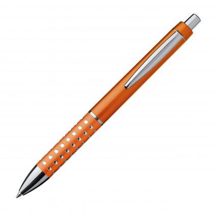 Plastic ball pen with sparkling dot grip zone