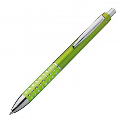 Plastic ball pen with sparkling dot grip zone