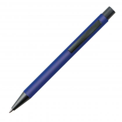 Plastic ballpoint pen with metal clip