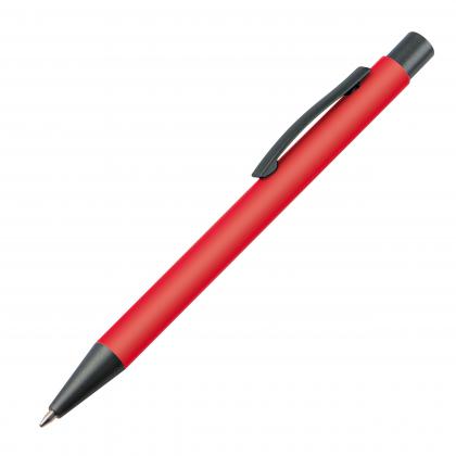 Plastic ballpoint pen with metal clip