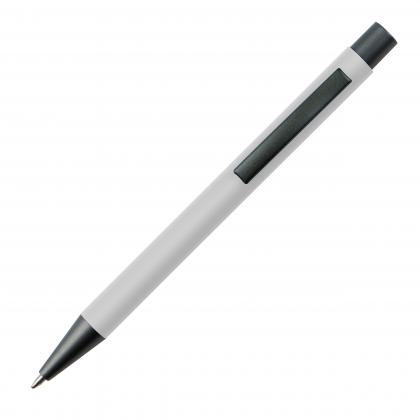 Plastic ballpoint pen with metal clip