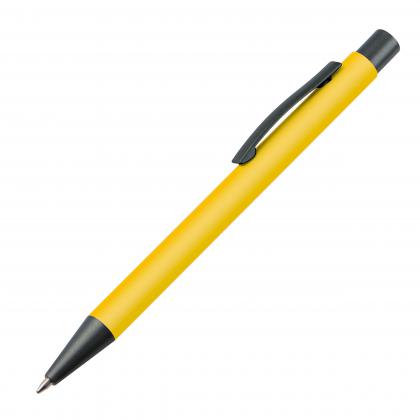 Plastic ballpoint pen with metal clip