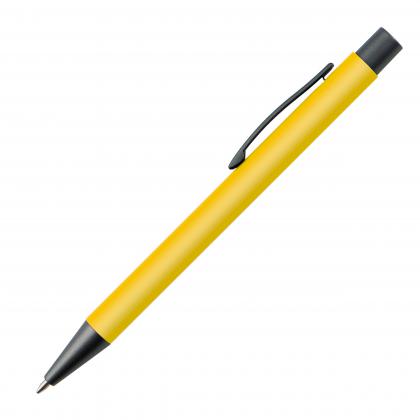 Plastic ballpoint pen with metal clip
