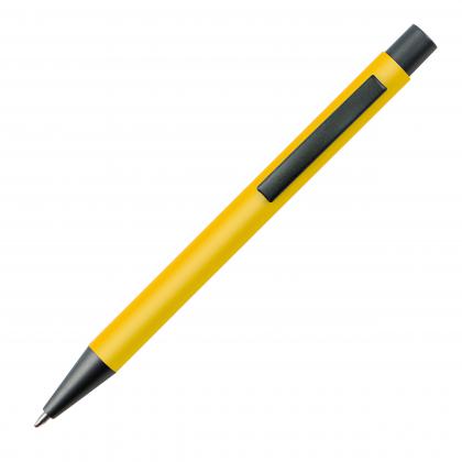 Plastic ballpoint pen with metal clip
