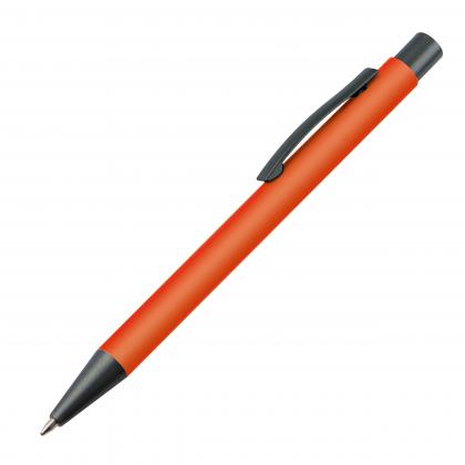 Plastic ballpoint pen with metal clip