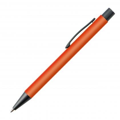 Plastic ballpoint pen with metal clip