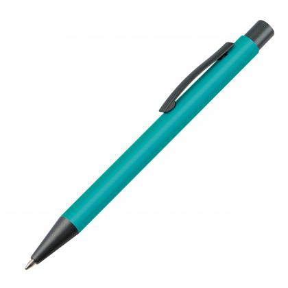 Plastic ballpoint pen with metal clip