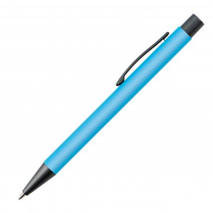 Plastic ballpoint pen with metal clip