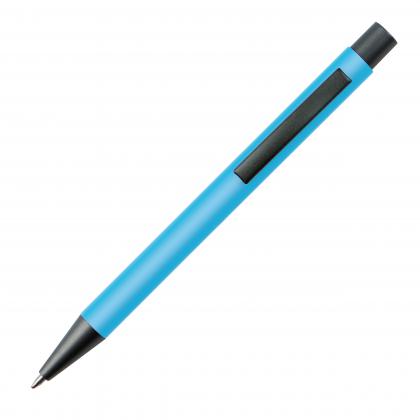 Plastic ballpoint pen with metal clip