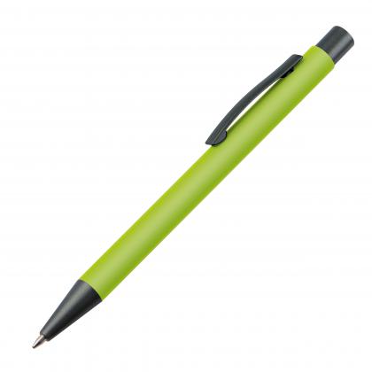 Plastic ballpoint pen with metal clip