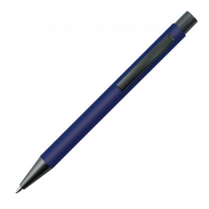 Plastic ballpoint pen with metal clip
