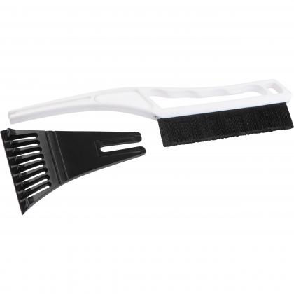 Plastic ice scraper with brush