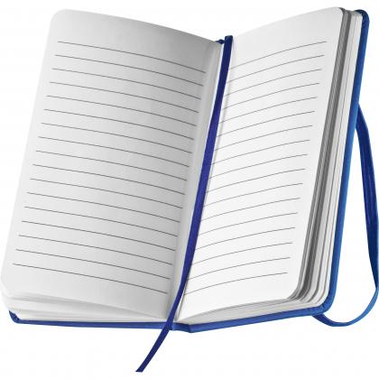 Pocketbook with bookmark and elastic strap
