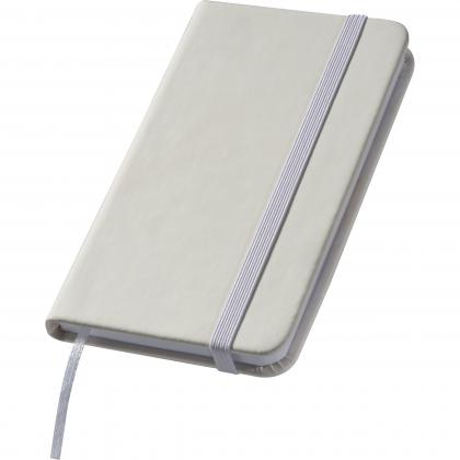 Pocketbook with bookmark and elastic strap