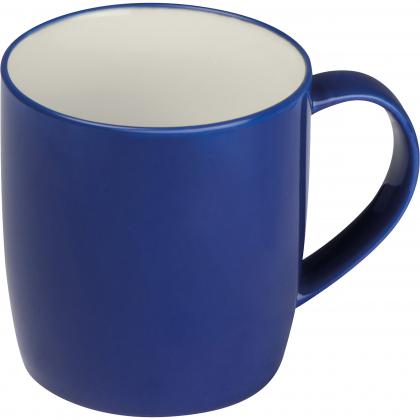Porcelain cup. white inside and coloured outside