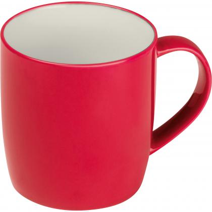 Porcelain cup. white inside and coloured outside
