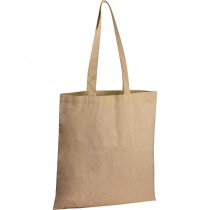 Recycled cotton bag with long handles