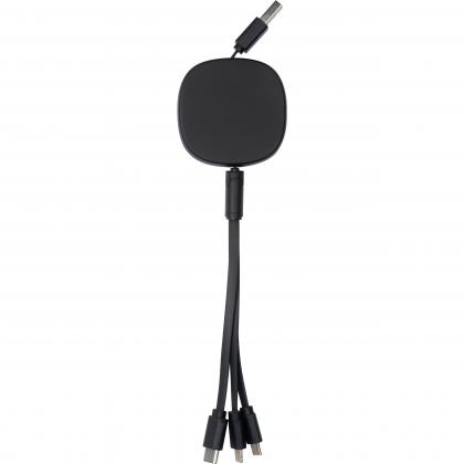 retractable charging cable with bamboo decoration