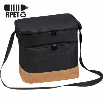 RPET cooler bag with extra compartment and cork bottom