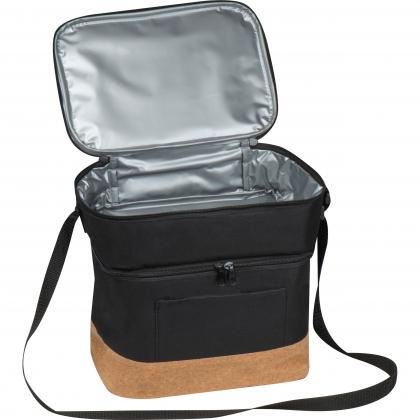 RPET cooler bag with extra compartment and cork bottom