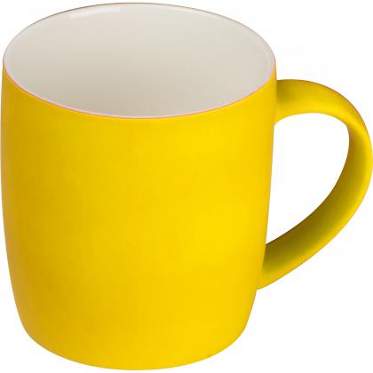 Rubberized ceramic mug