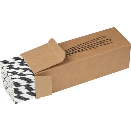 Set of 100 drink straws made of paper
