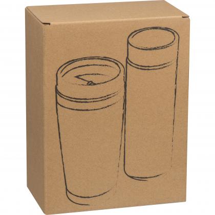 Set of drinking cup and vacuum flask