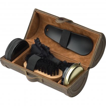 Shoe polishing case