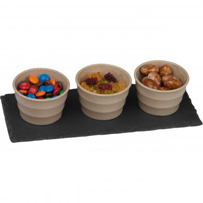 Small bowls set with slate board