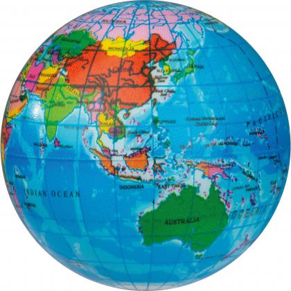 Squeeze ball in globe shape