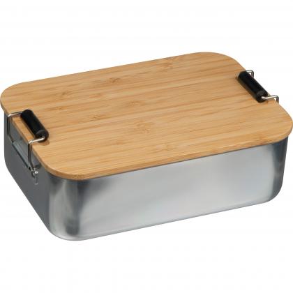 stainless steel lunchbox with bamboo lid