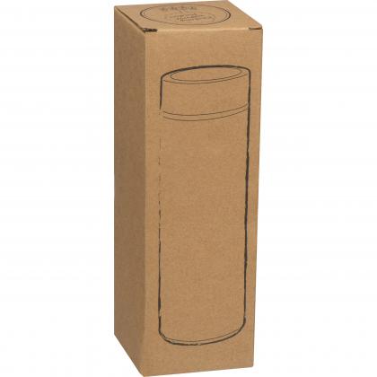 Stainless steel mug with tea strainer in bamboo look 350ml