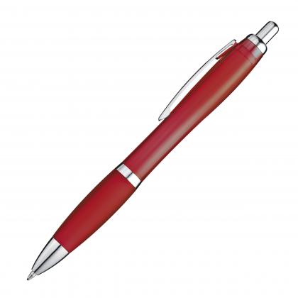 Transparent ball pen with rubber grip