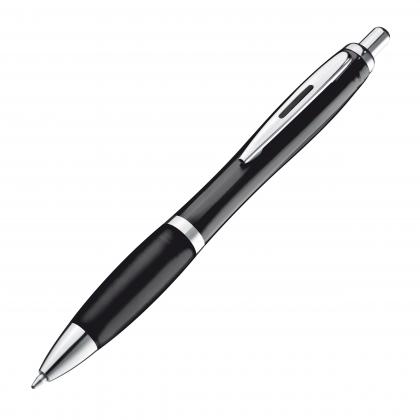 Transparent ball pen with rubber grip