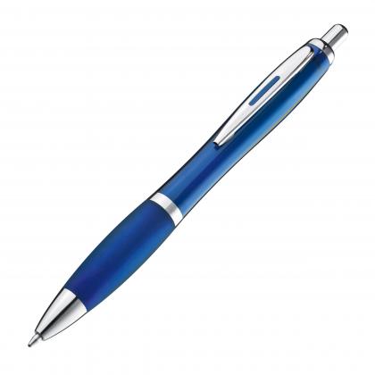 Transparent ball pen with rubber grip