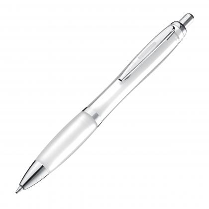 Transparent ball pen with rubber grip