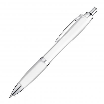 Transparent ball pen with rubber grip