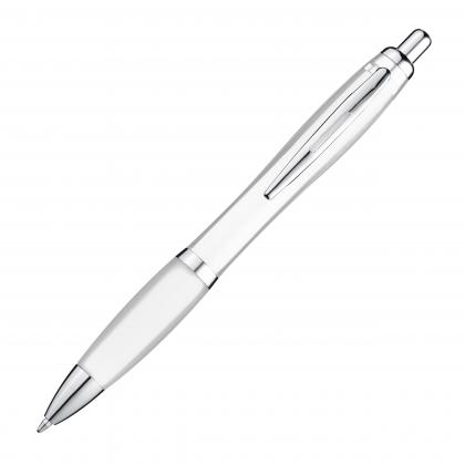 Transparent ball pen with rubber grip