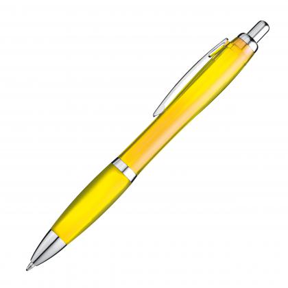 Transparent ball pen with rubber grip