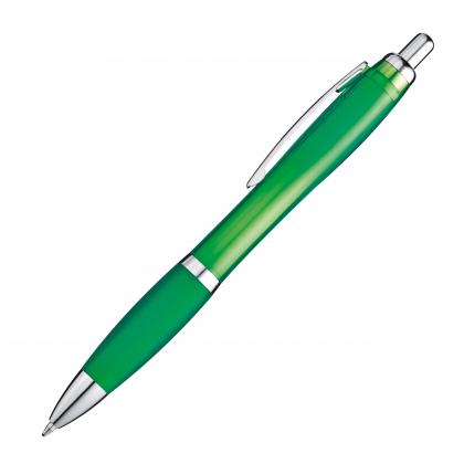 Transparent ball pen with rubber grip