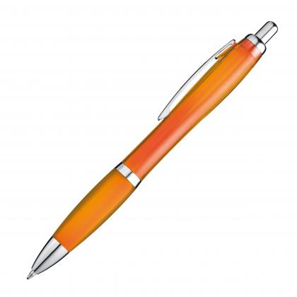 Transparent ball pen with rubber grip