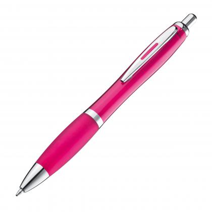 Transparent ball pen with rubber grip