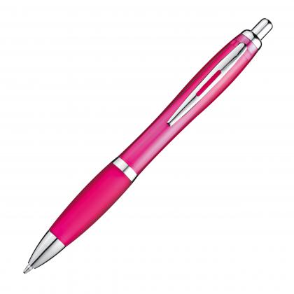 Transparent ball pen with rubber grip